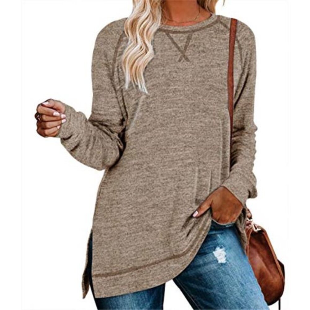 Women Tunic Tops Long Sleeve Shirts Loose Fit Casual Sweaters with Leggings